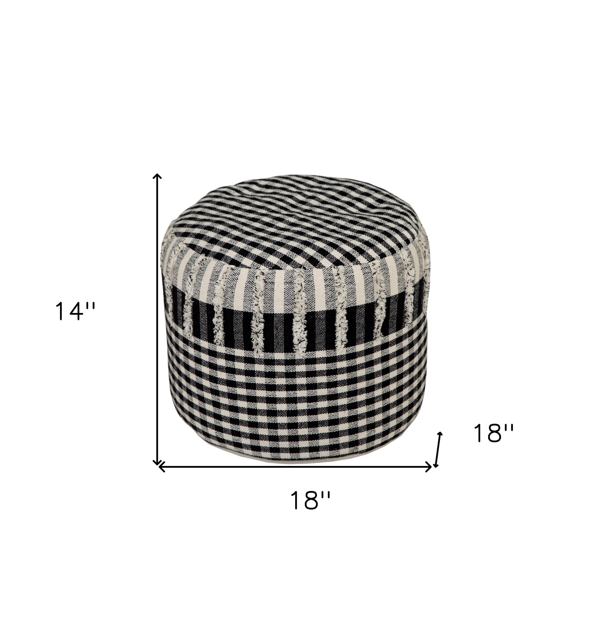 18 Black 100% Cotton Ottoman