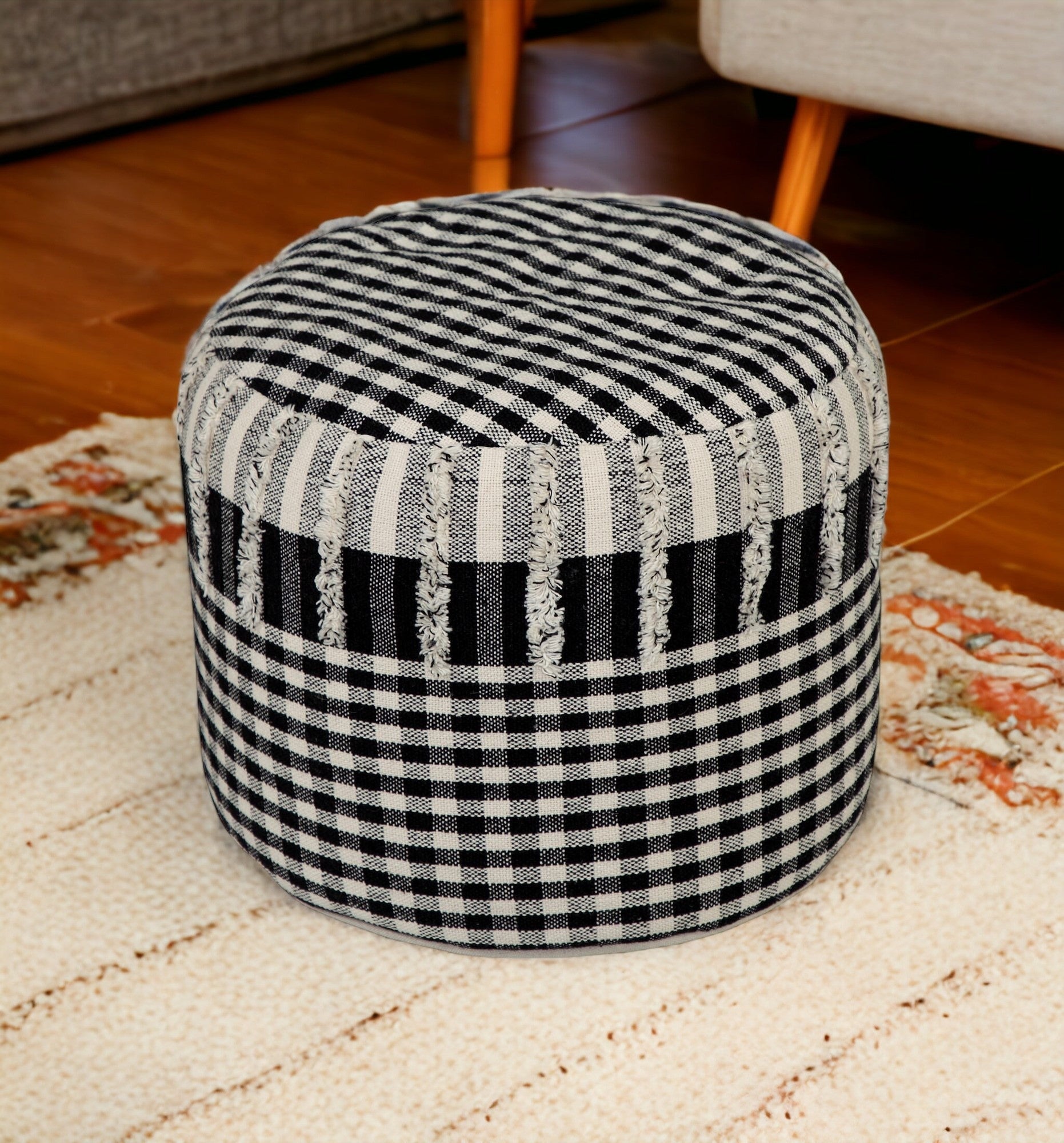 18 Black 100% Cotton Ottoman