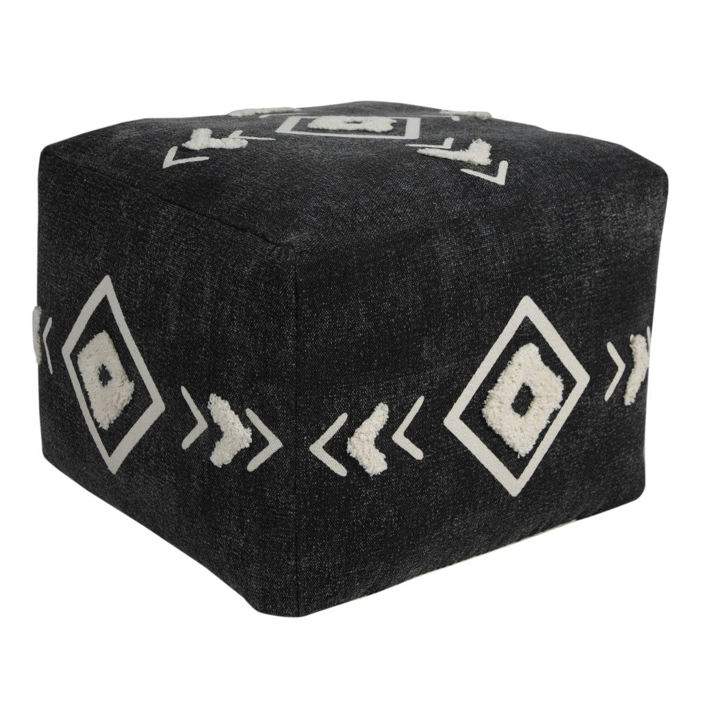 18 Black 100% Cotton Ottoman