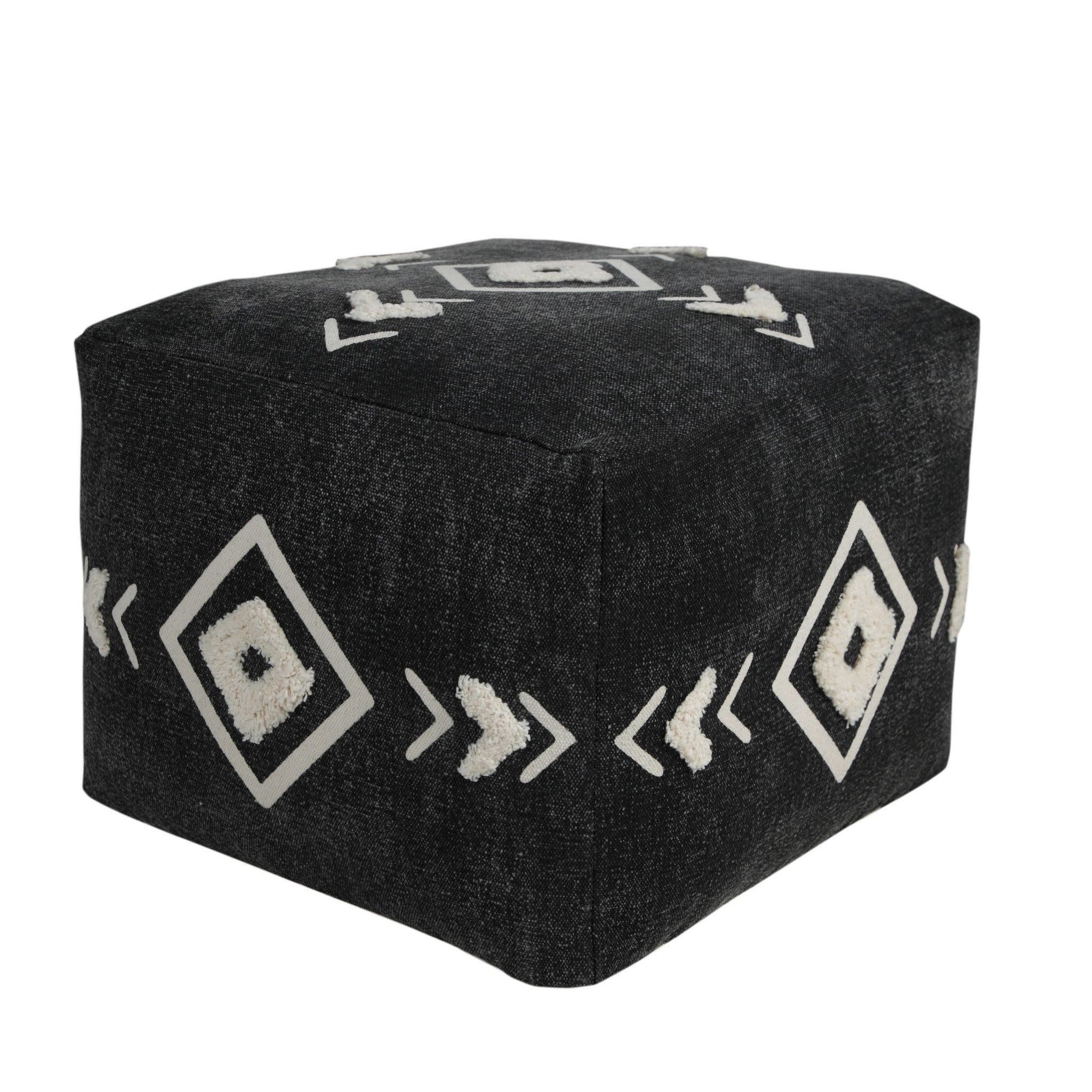 18 Black 100% Cotton Ottoman