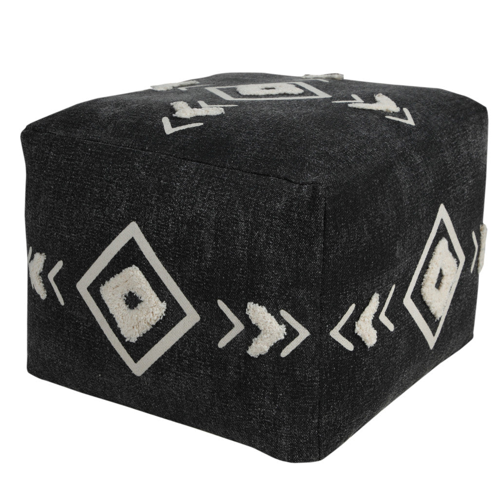 18 Black 100% Cotton Ottoman