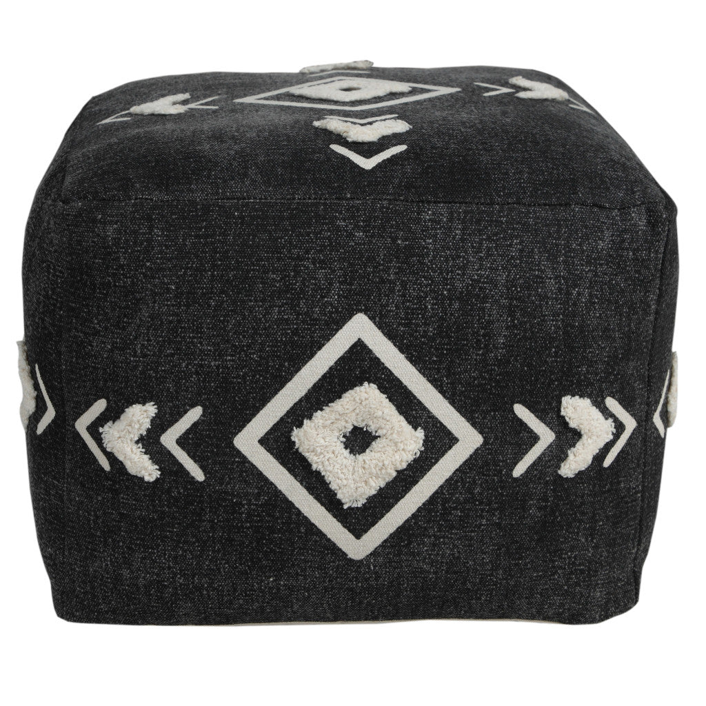 18 Black 100% Cotton Ottoman