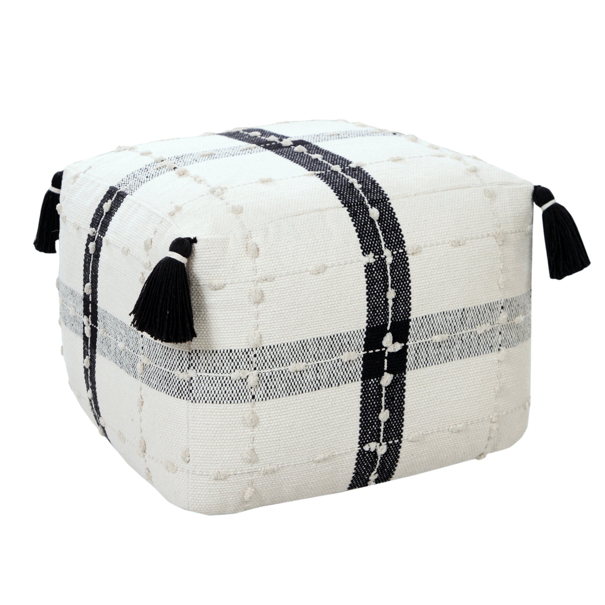 18 Black 100% Cotton Ottoman