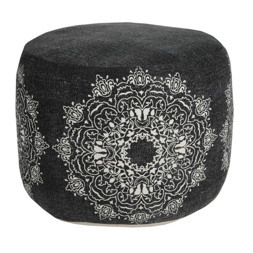 18 Black 100% Cotton Ottoman