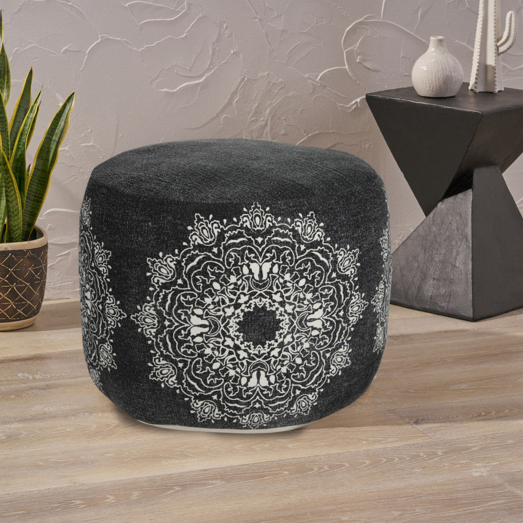 18 Black 100% Cotton Ottoman