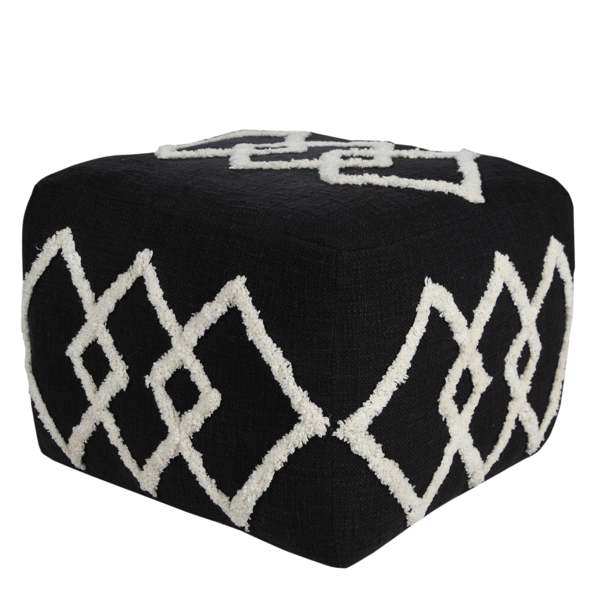 18 Black 100% Cotton Ottoman