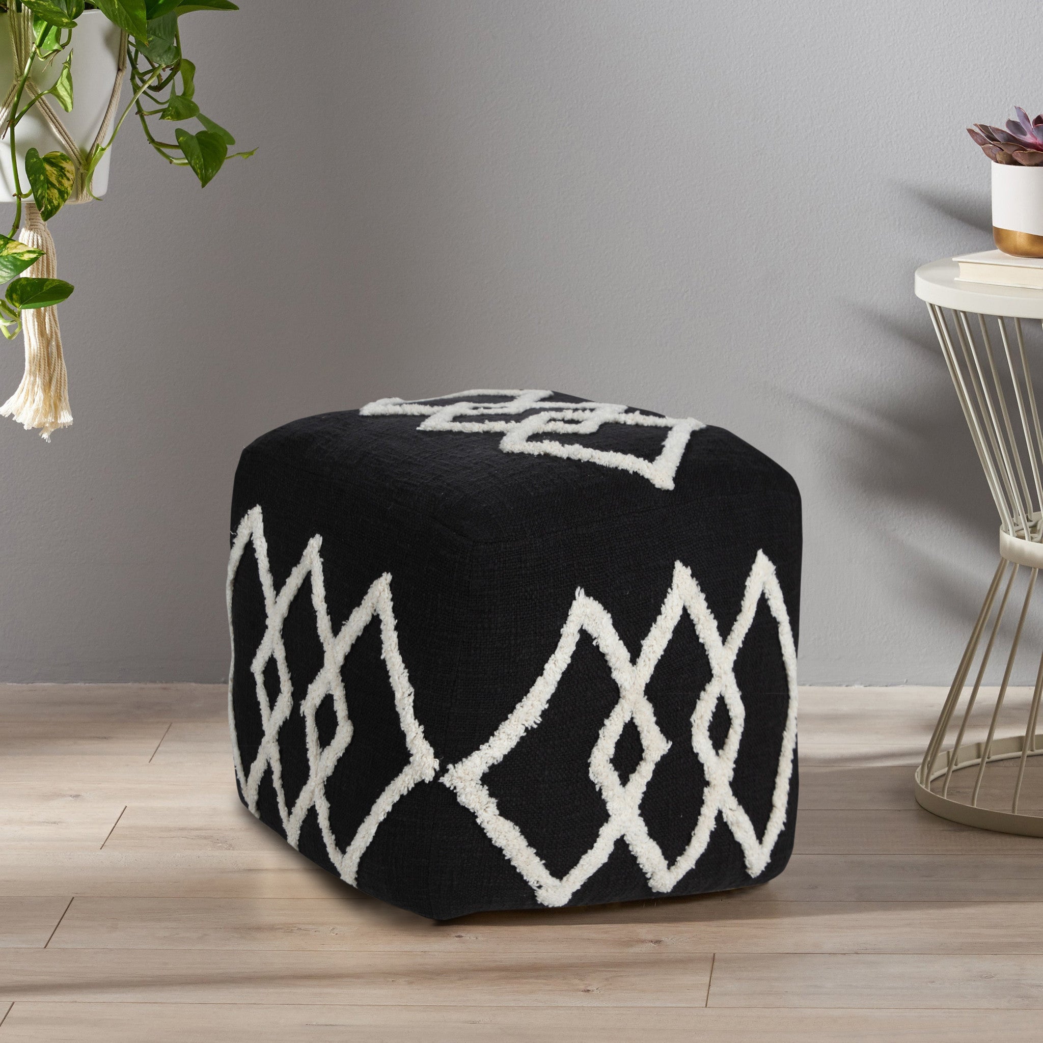 18 Black 100% Cotton Ottoman