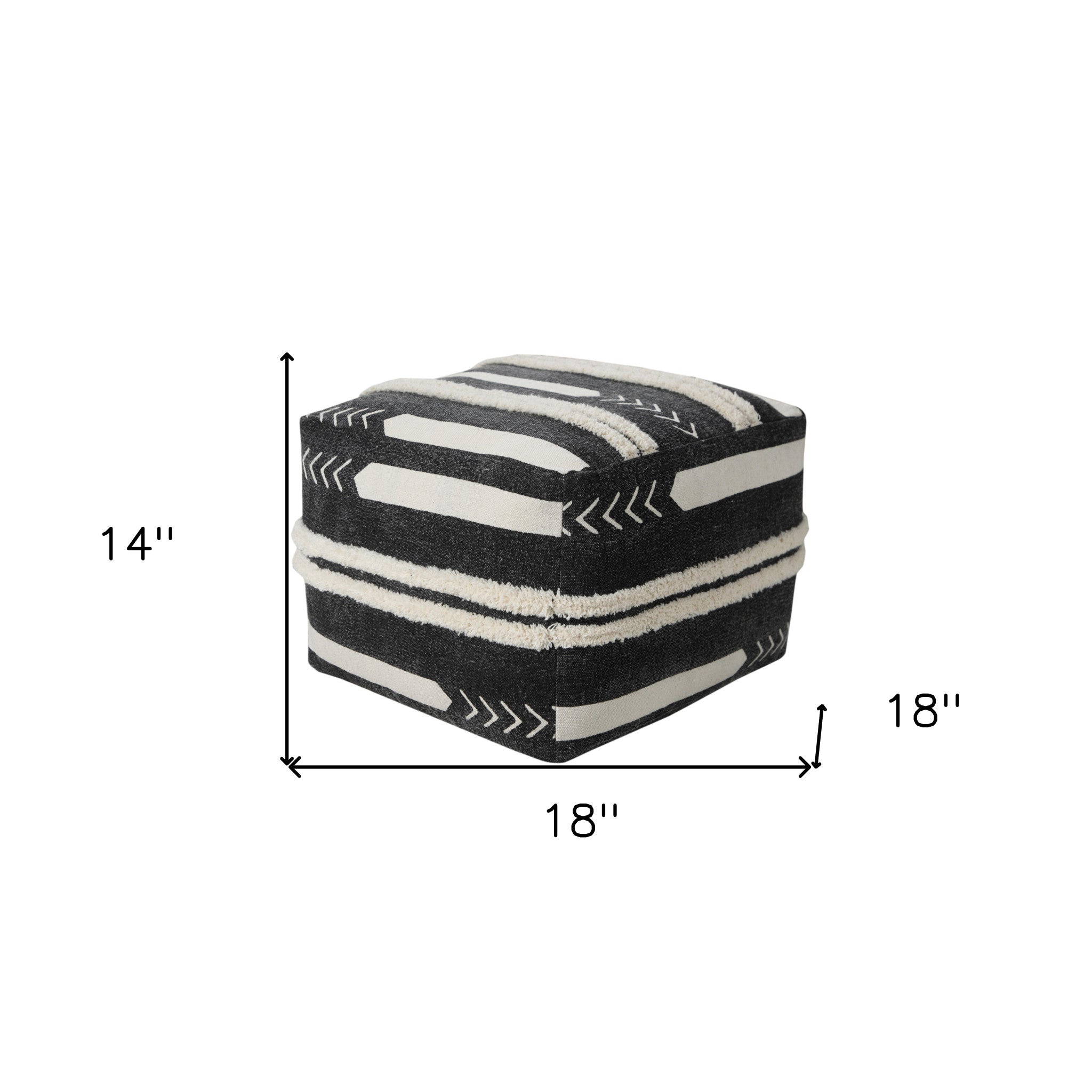 18 Black 100% Cotton Ottoman