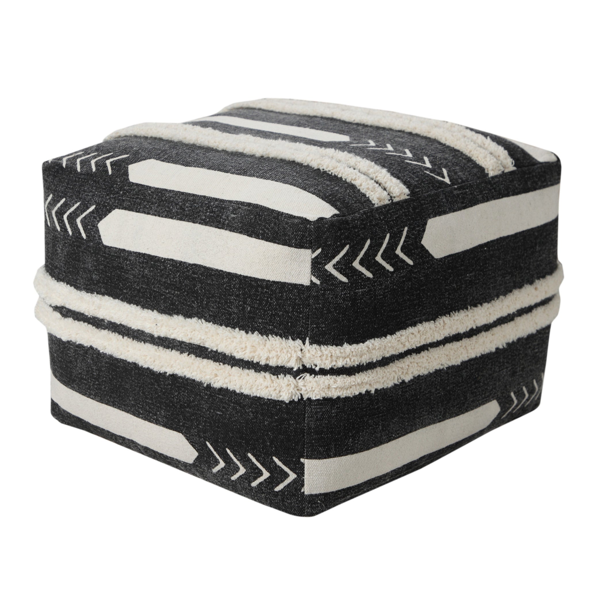 18 Black 100% Cotton Ottoman