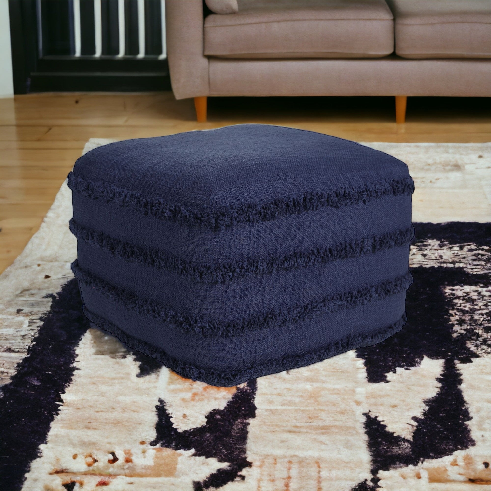 18 Blue 100% Cotton Ottoman