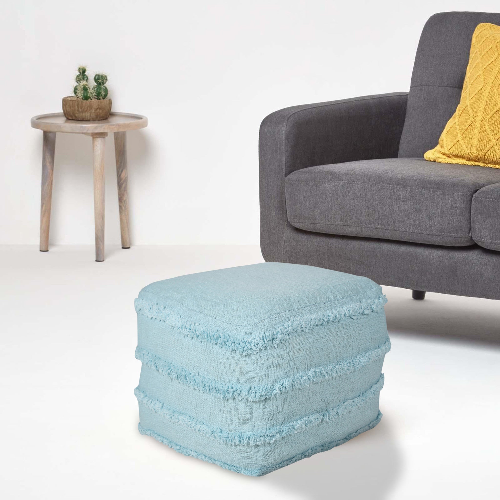 18 Blue 100% Cotton Ottoman