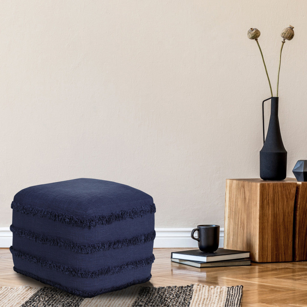 18 Blue 100% Cotton Ottoman