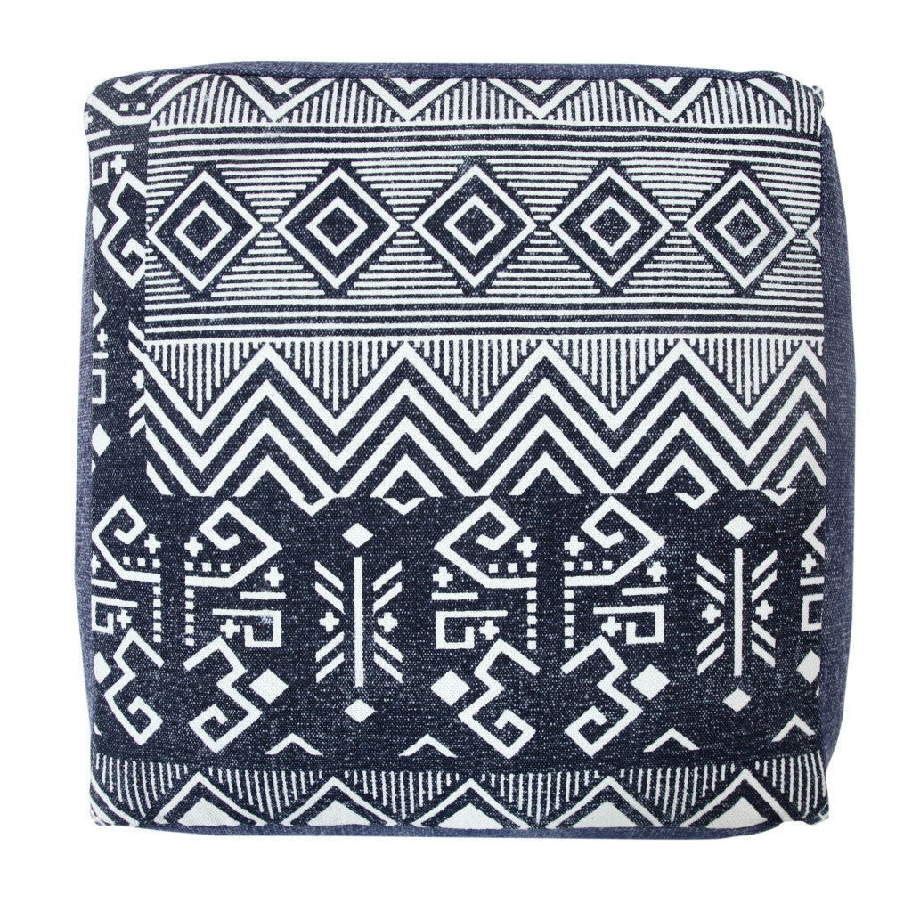 18 Blue 100% Cotton Ottoman