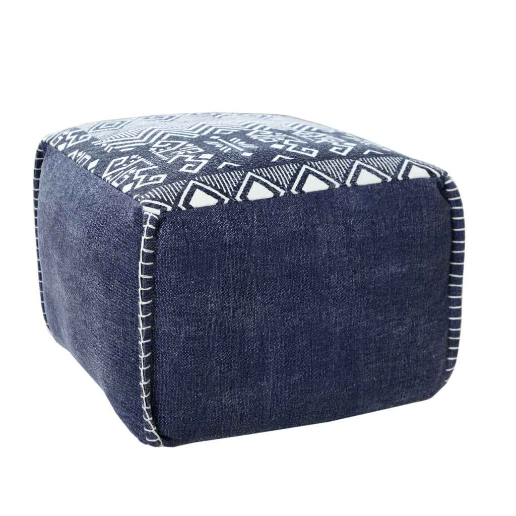 18 Blue 100% Cotton Ottoman