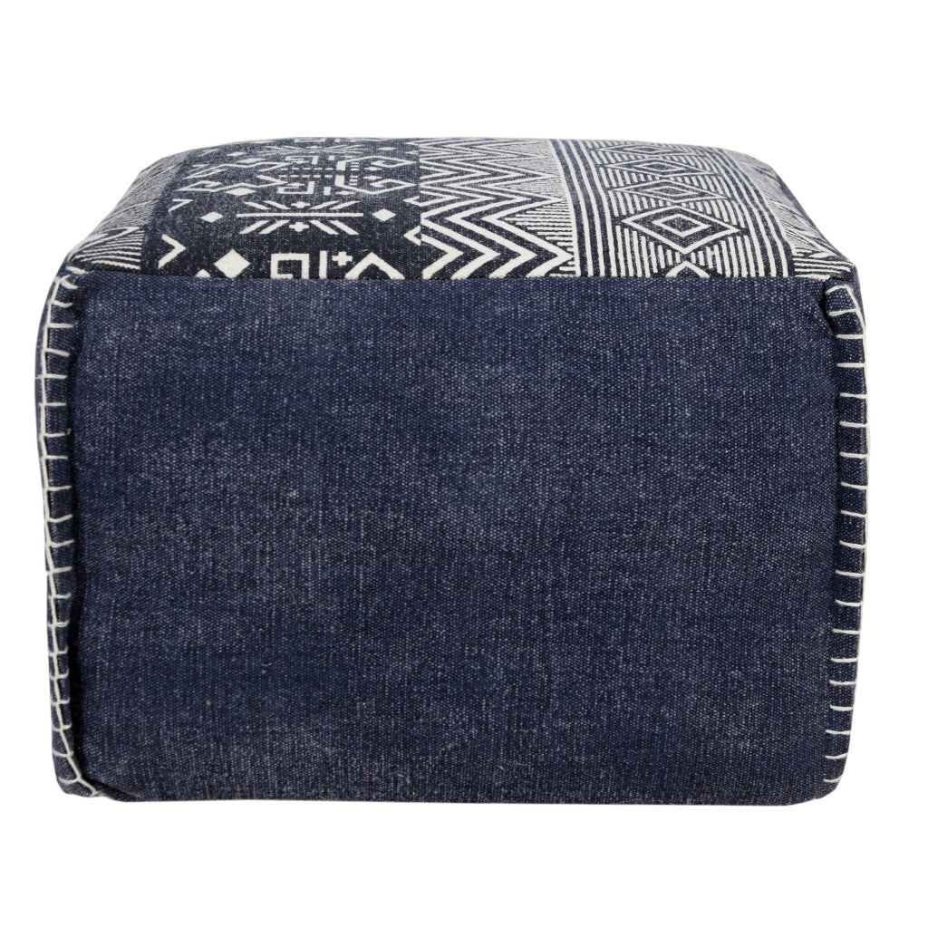 18 Blue 100% Cotton Ottoman