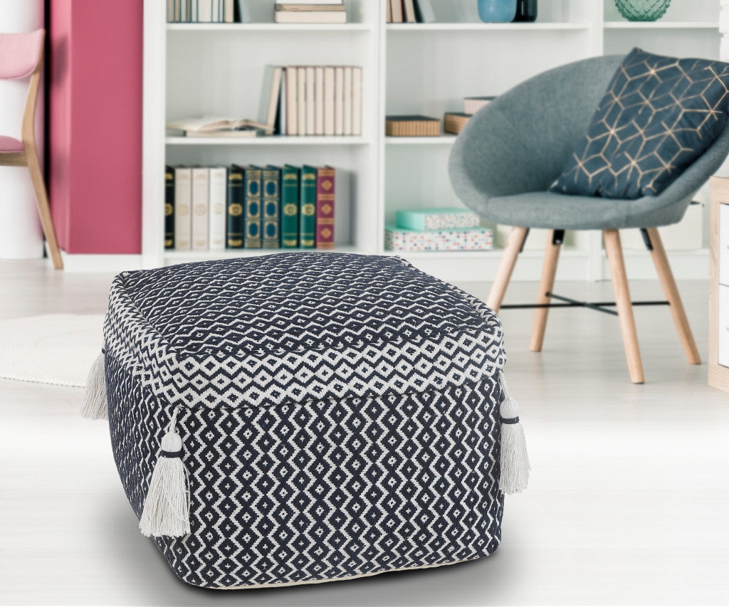 18 Blue 100% Cotton Ottoman