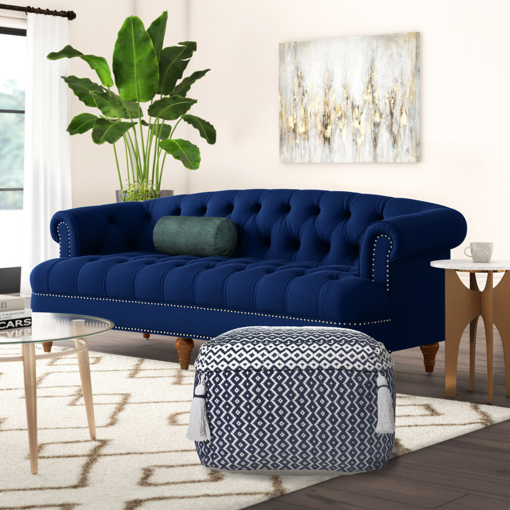 18 Blue 100% Cotton Ottoman