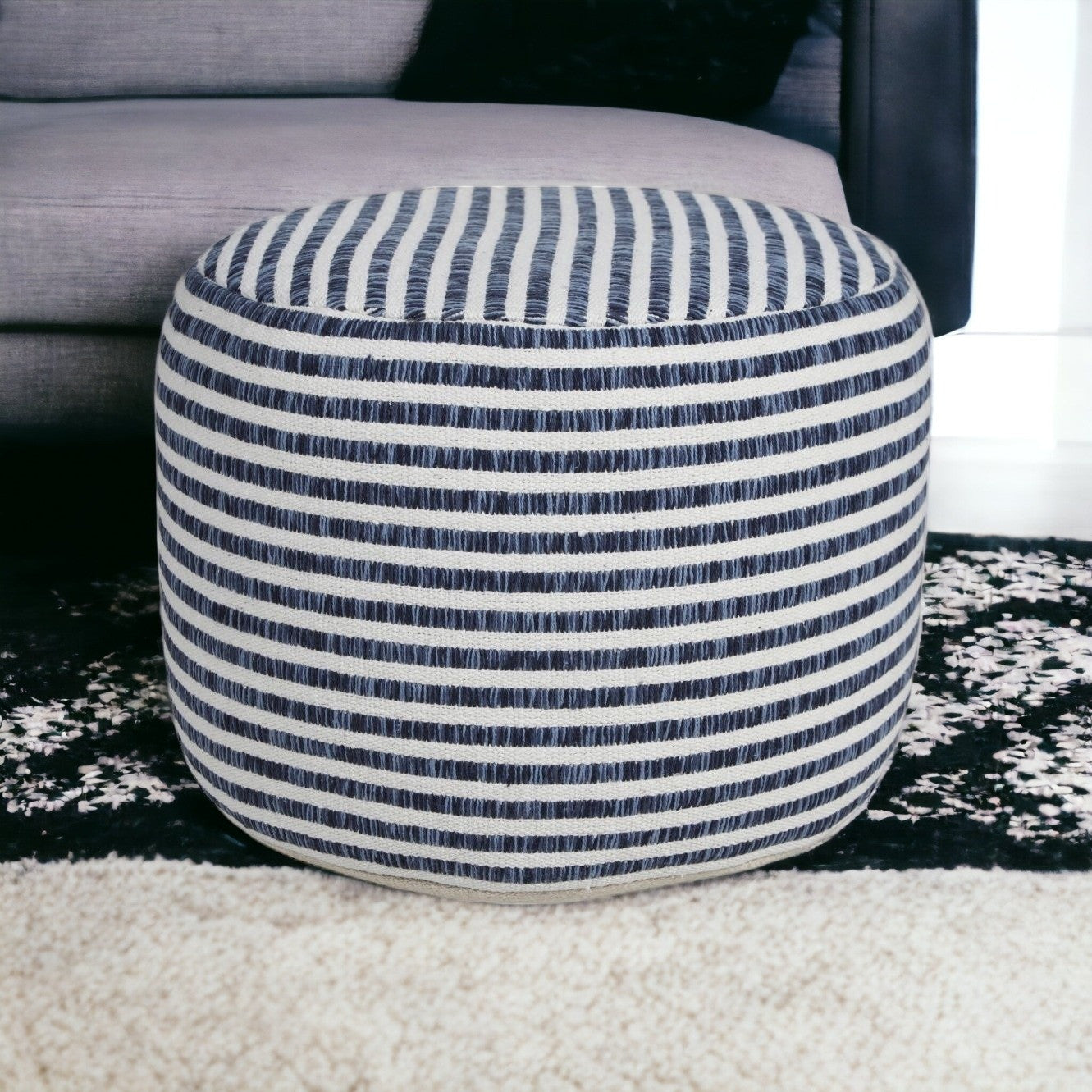 18 Blue 100% Cotton Ottoman