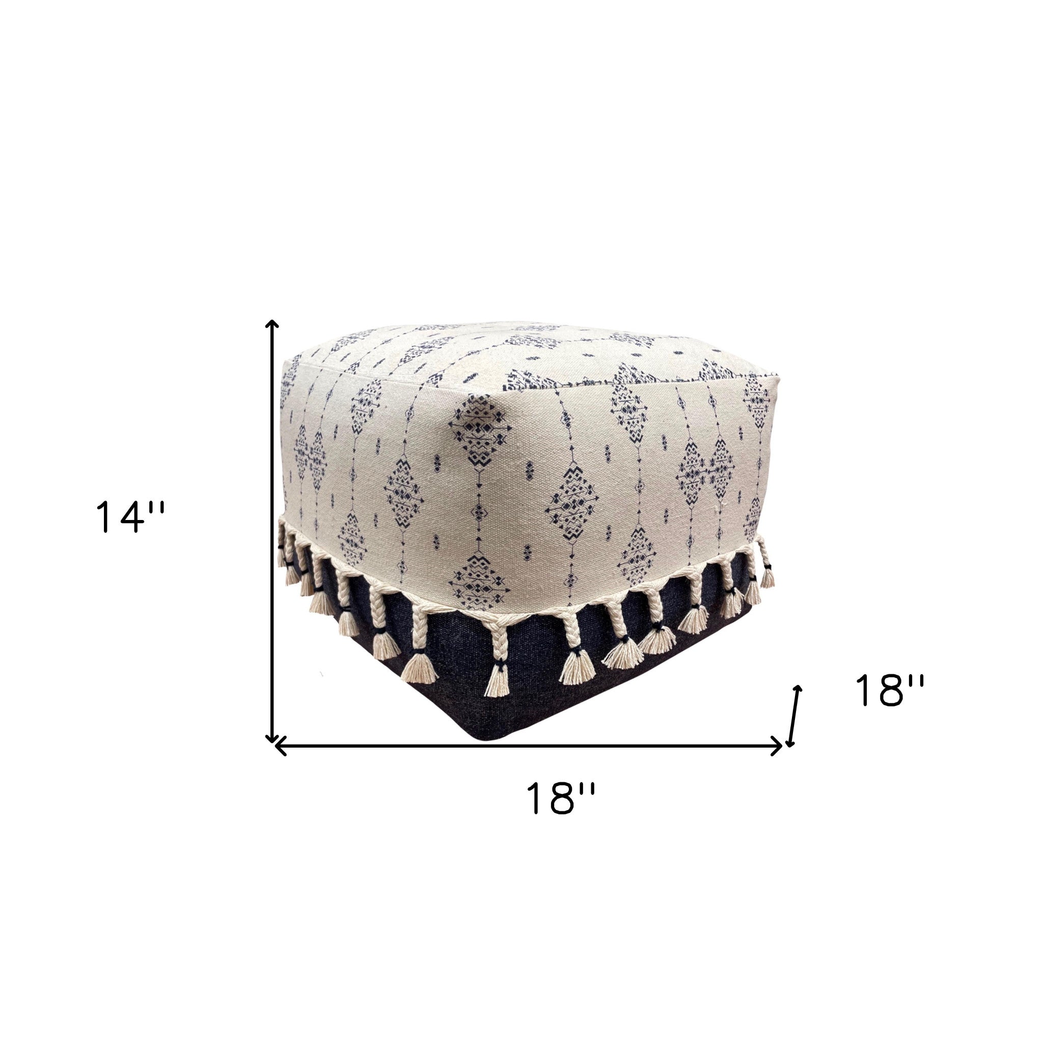 18 Blue 100% Cotton Ottoman