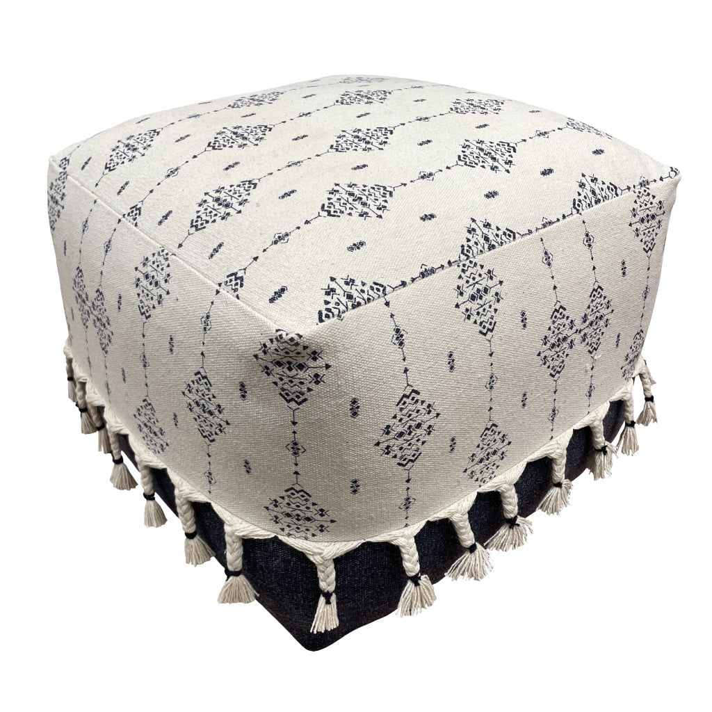 18 Blue 100% Cotton Ottoman