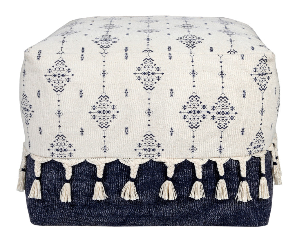 18 Blue 100% Cotton Ottoman