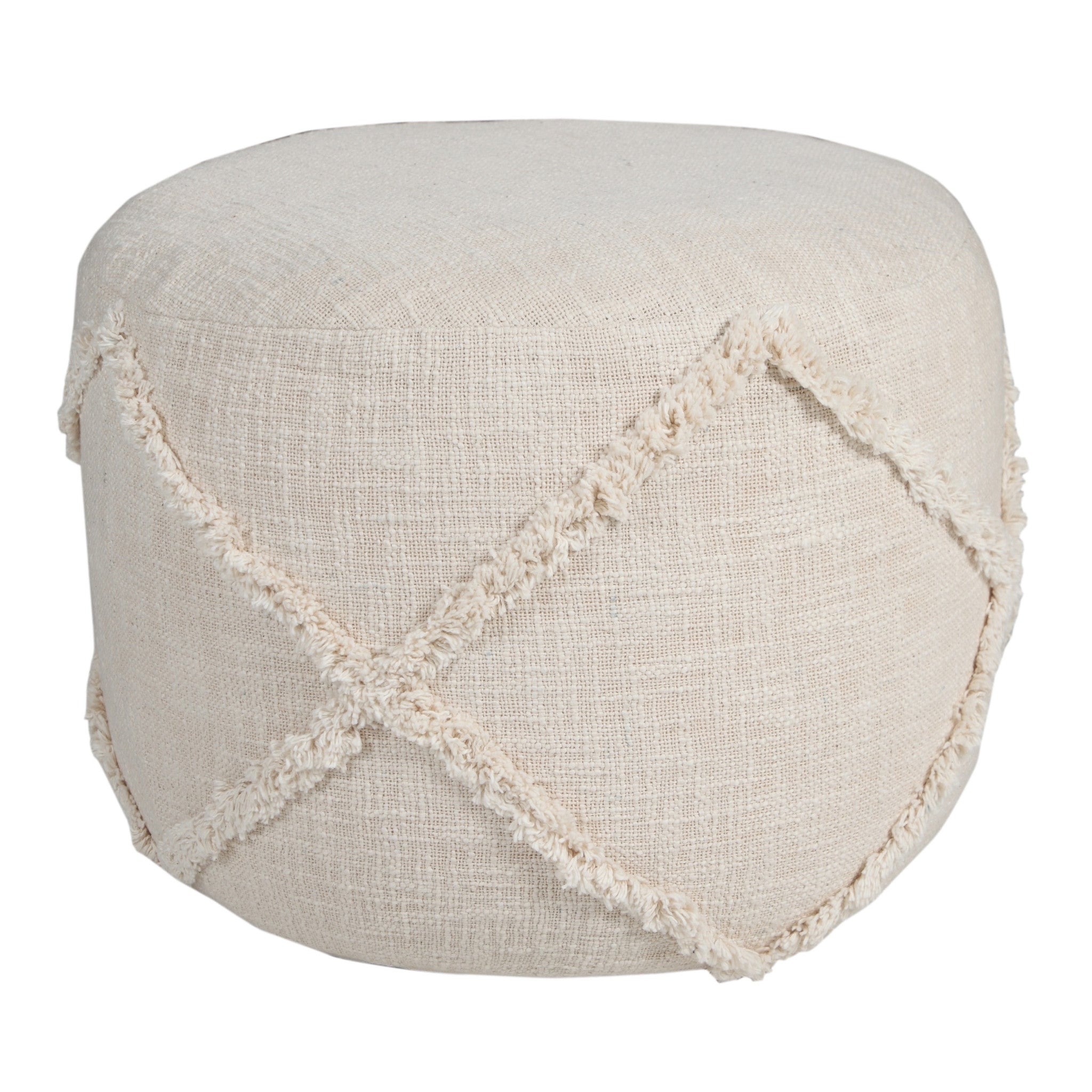 18 Cream 100% Cotton Ottoman