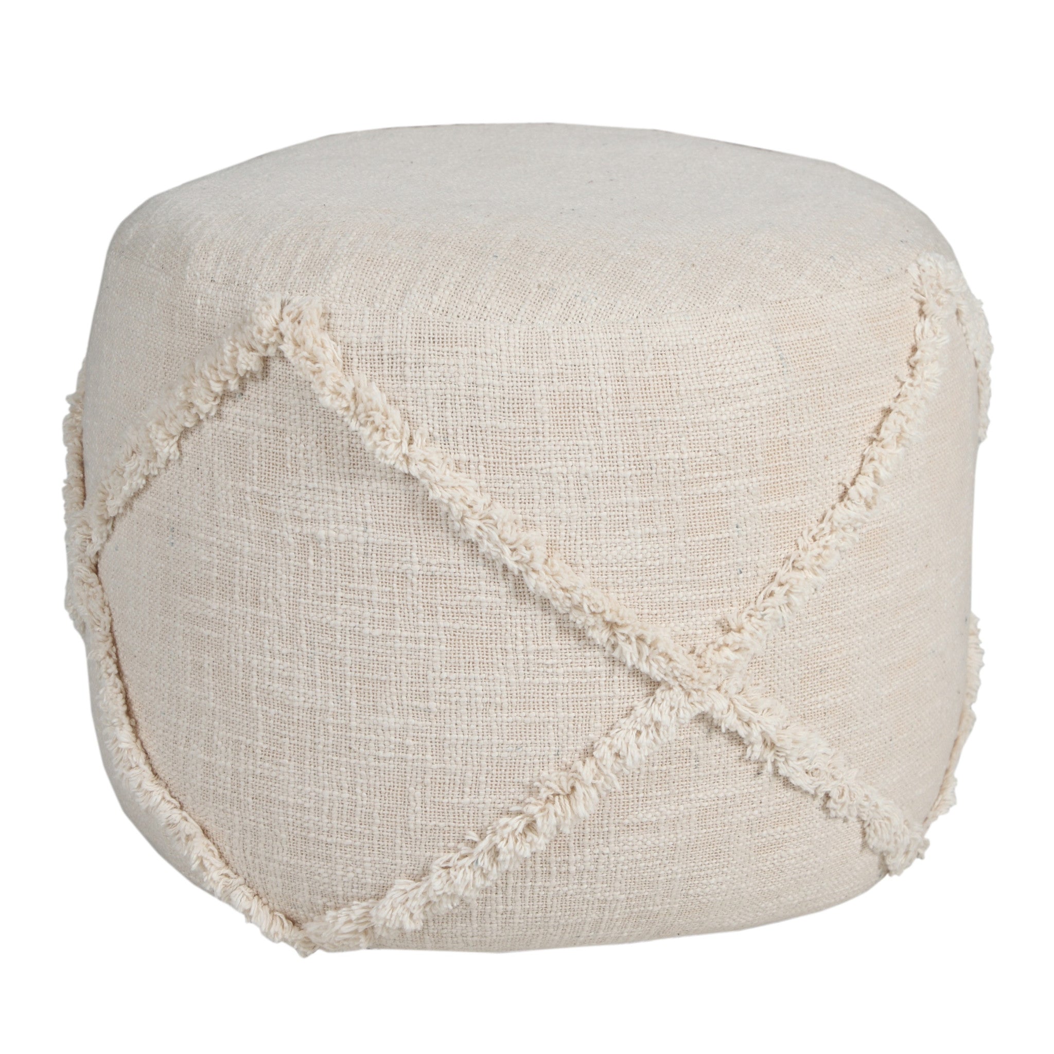 18 Cream 100% Cotton Ottoman