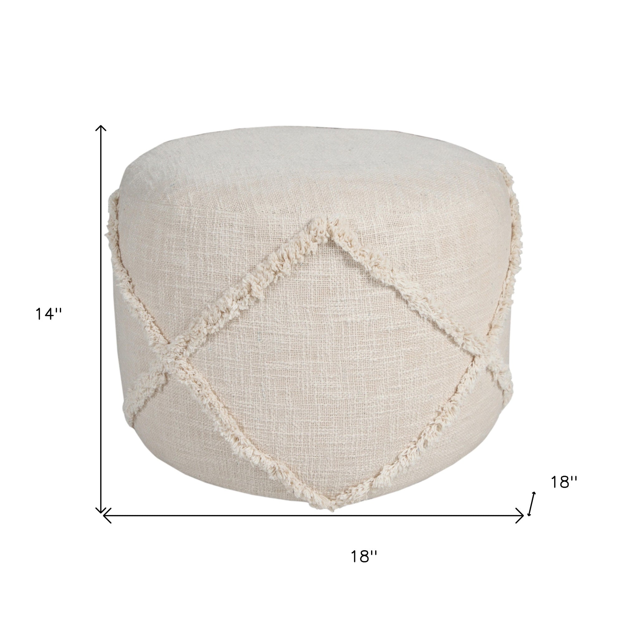 18 Cream 100% Cotton Ottoman