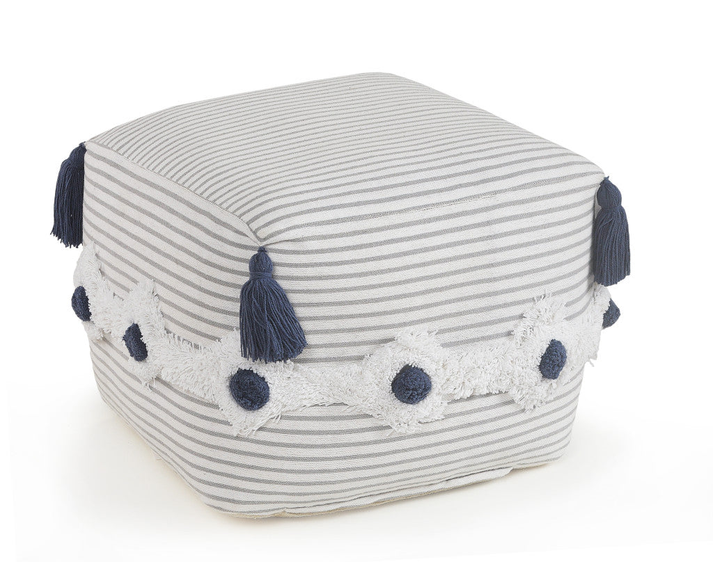 18 Gray 100% Cotton Ottoman