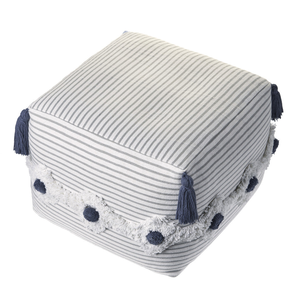 18 Gray 100% Cotton Ottoman