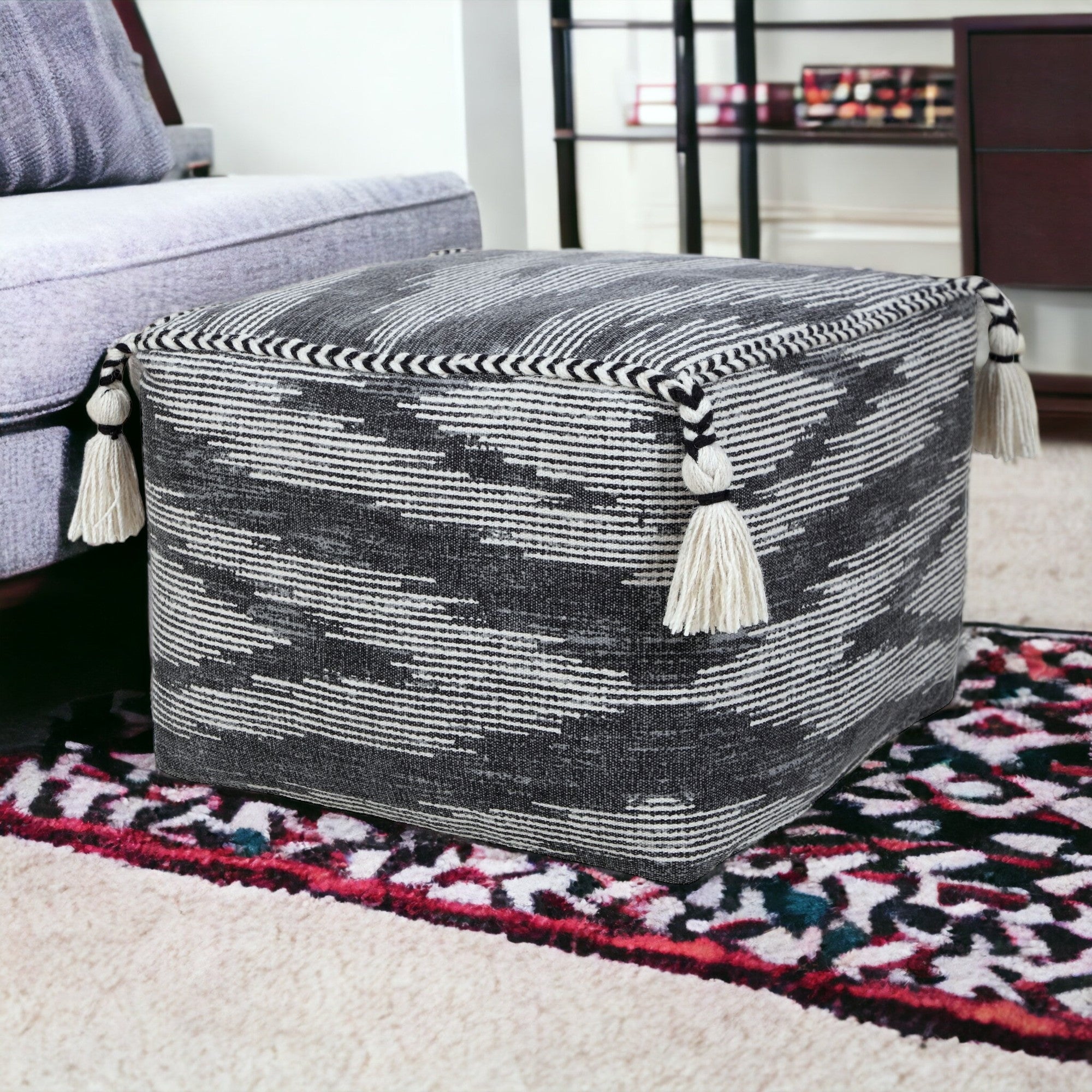 18 Gray 100% Cotton Ottoman