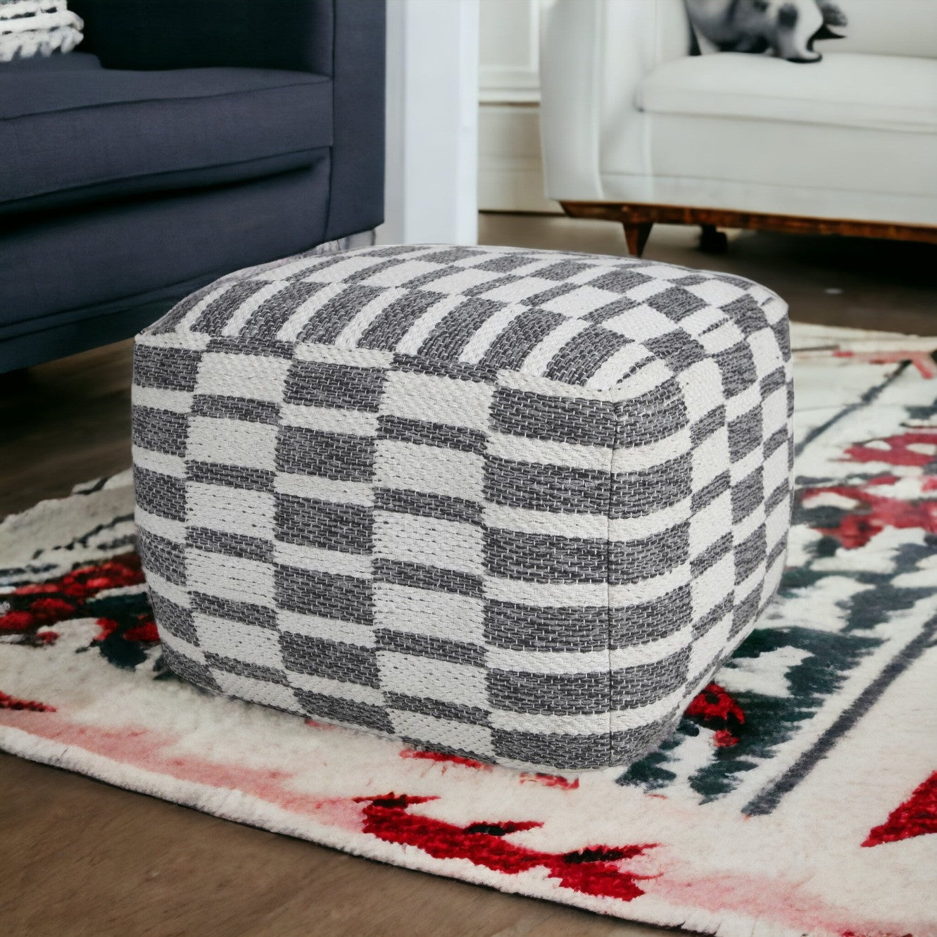 18 Gray 100% Cotton Ottoman