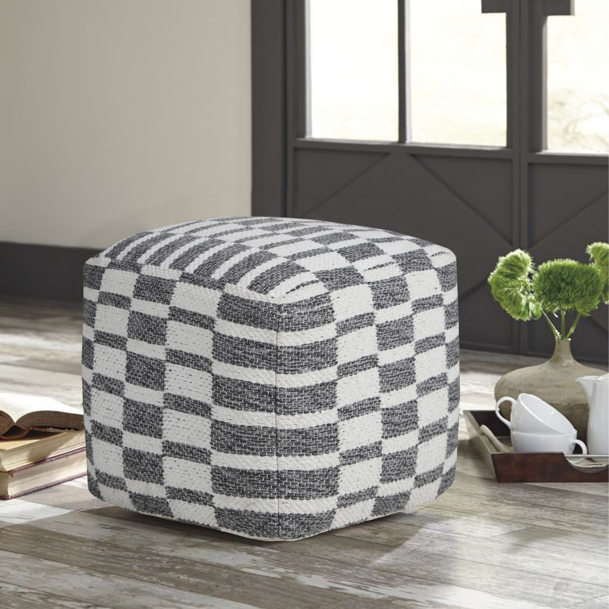 18 Gray 100% Cotton Ottoman