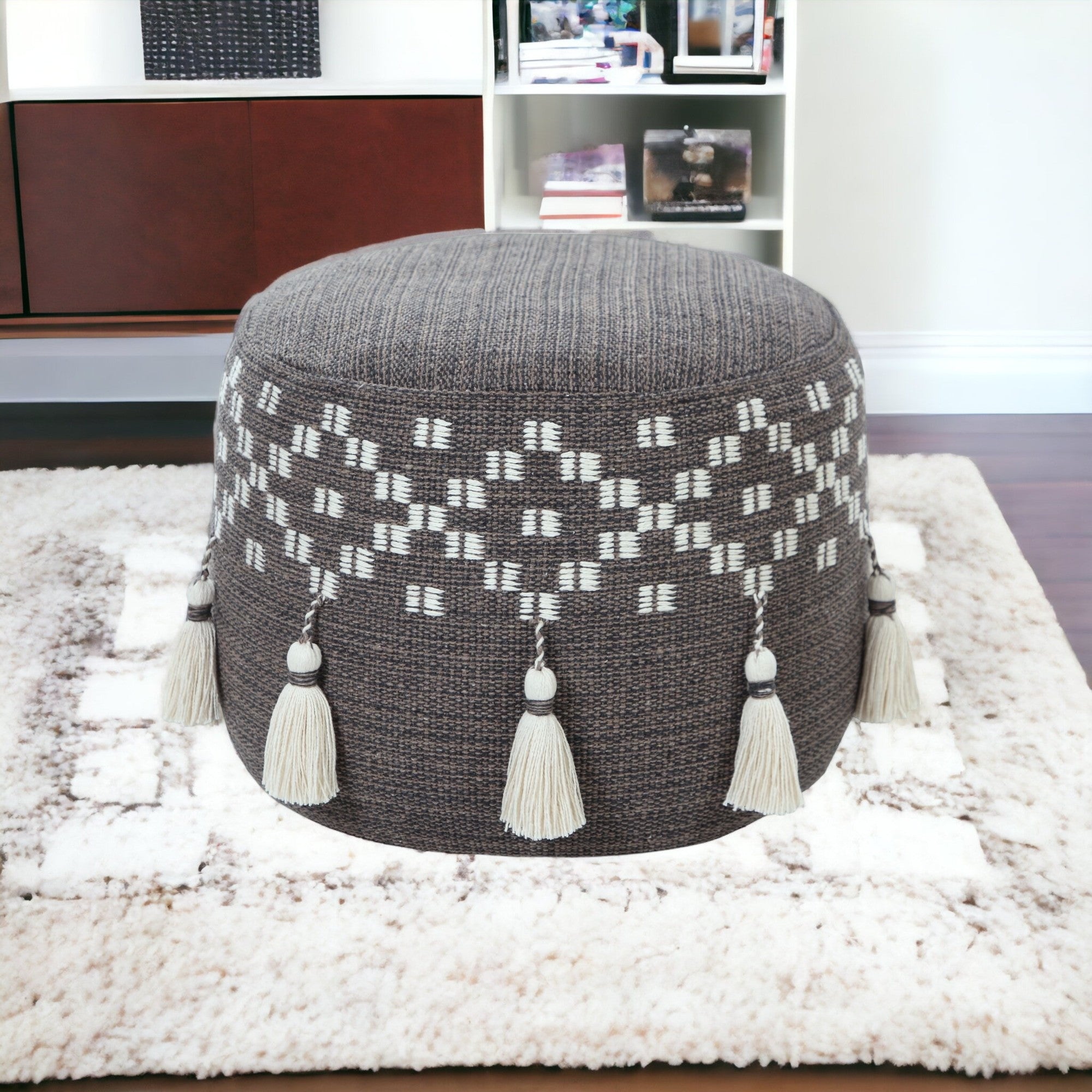 18 Gray 100% Cotton Ottoman