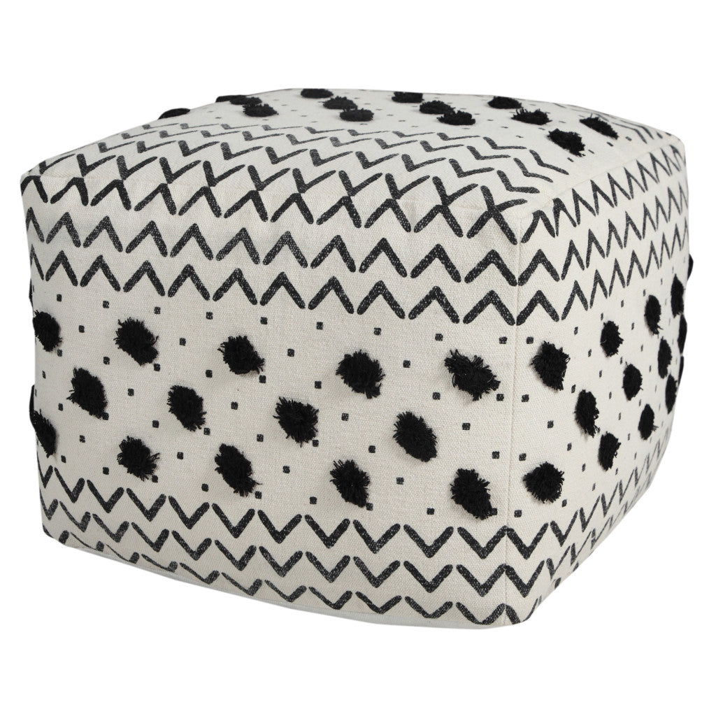 18 White 100% Cotton Ottoman