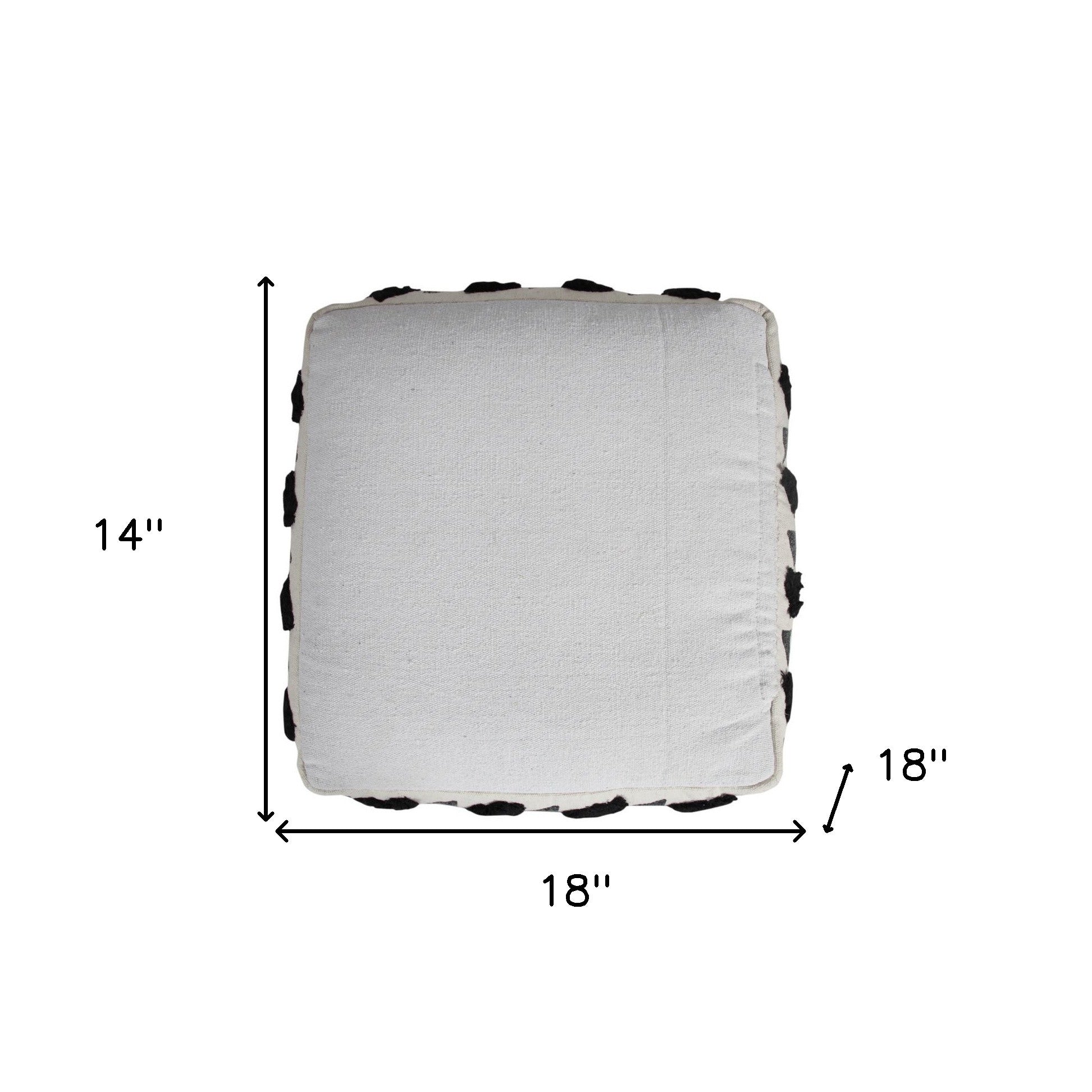 18 White 100% Cotton Ottoman