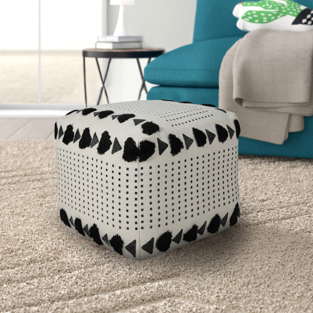 18 White 100% Cotton Ottoman