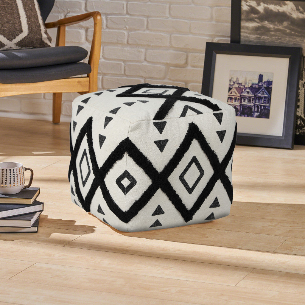 18 White 100% Cotton Ottoman