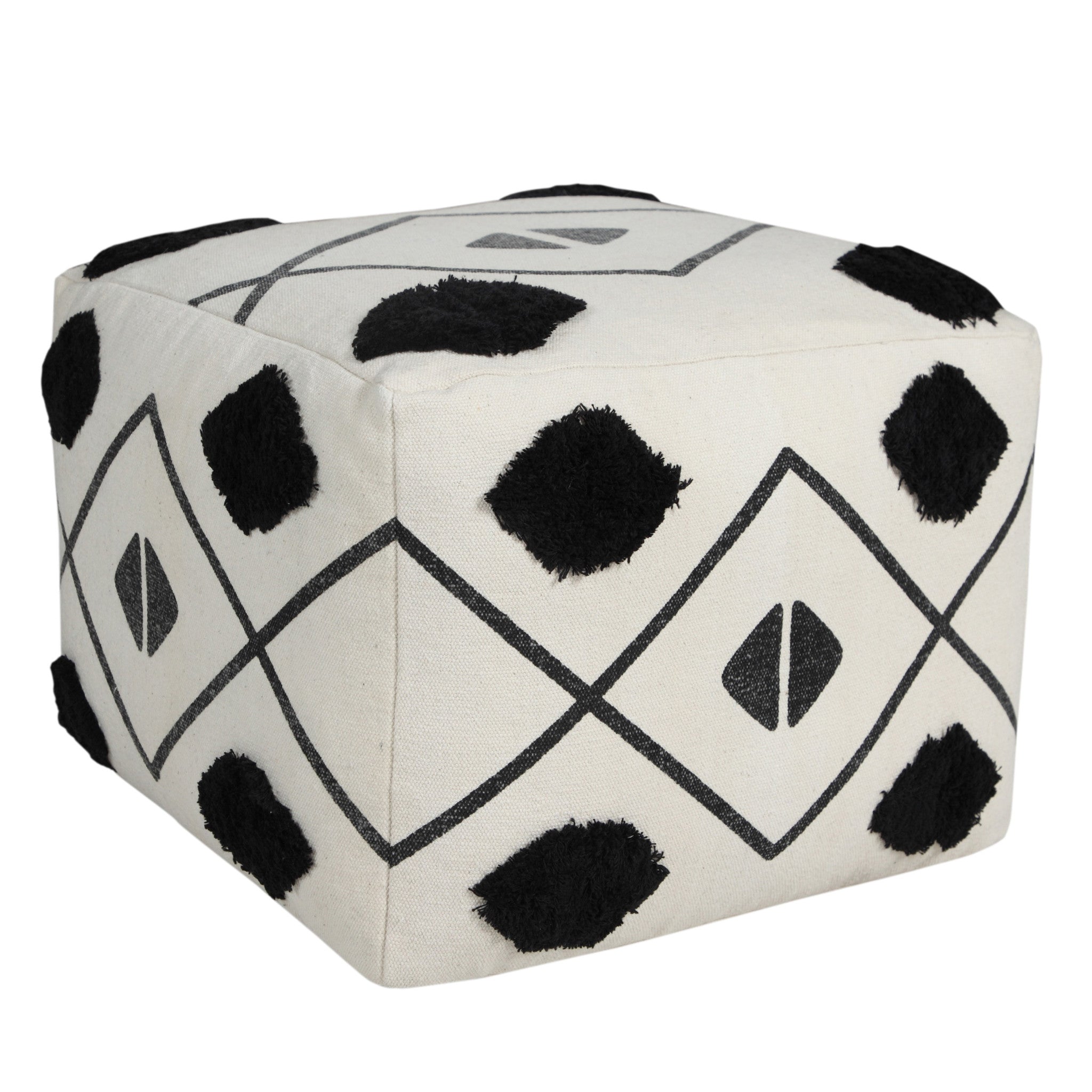 18 White 100% Cotton Ottoman