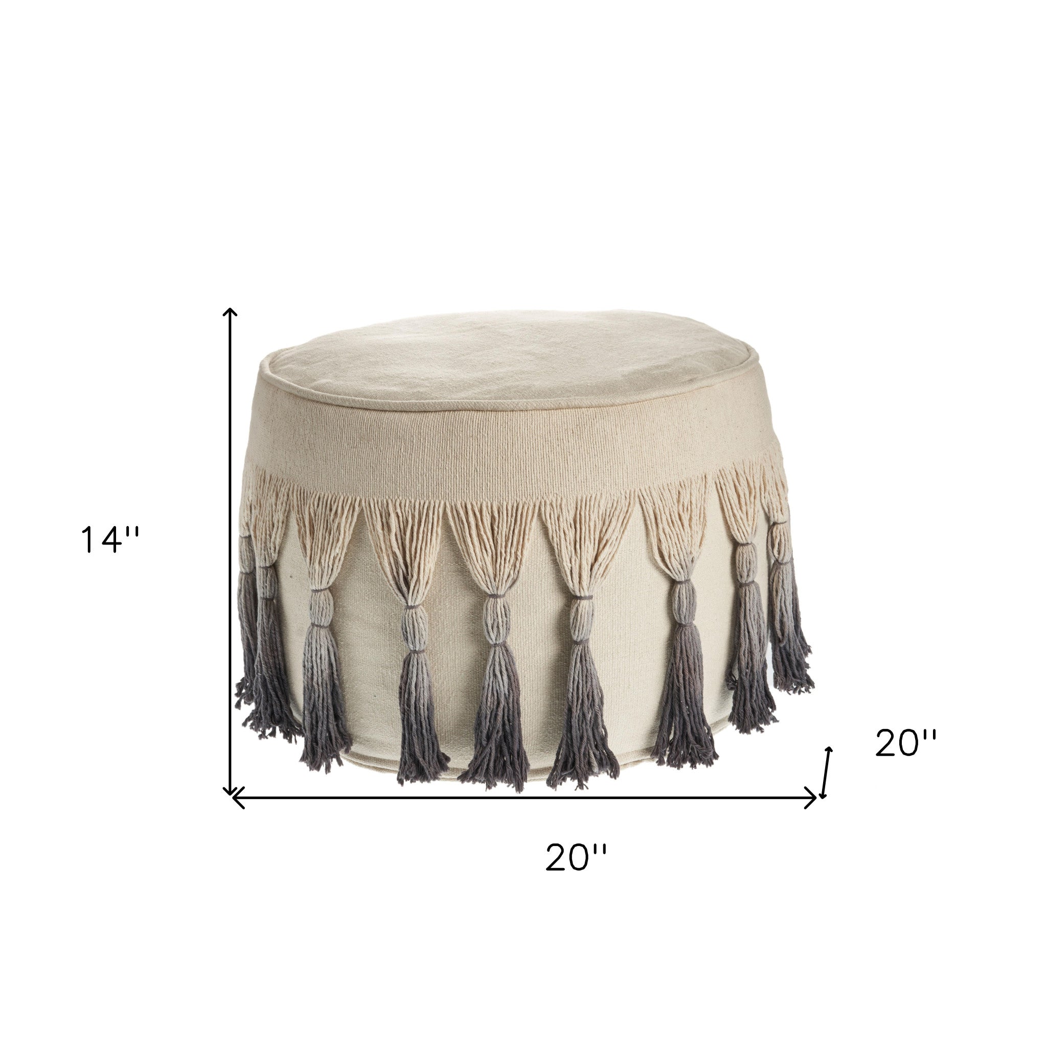 20 Beige 100% Cotton Ottoman