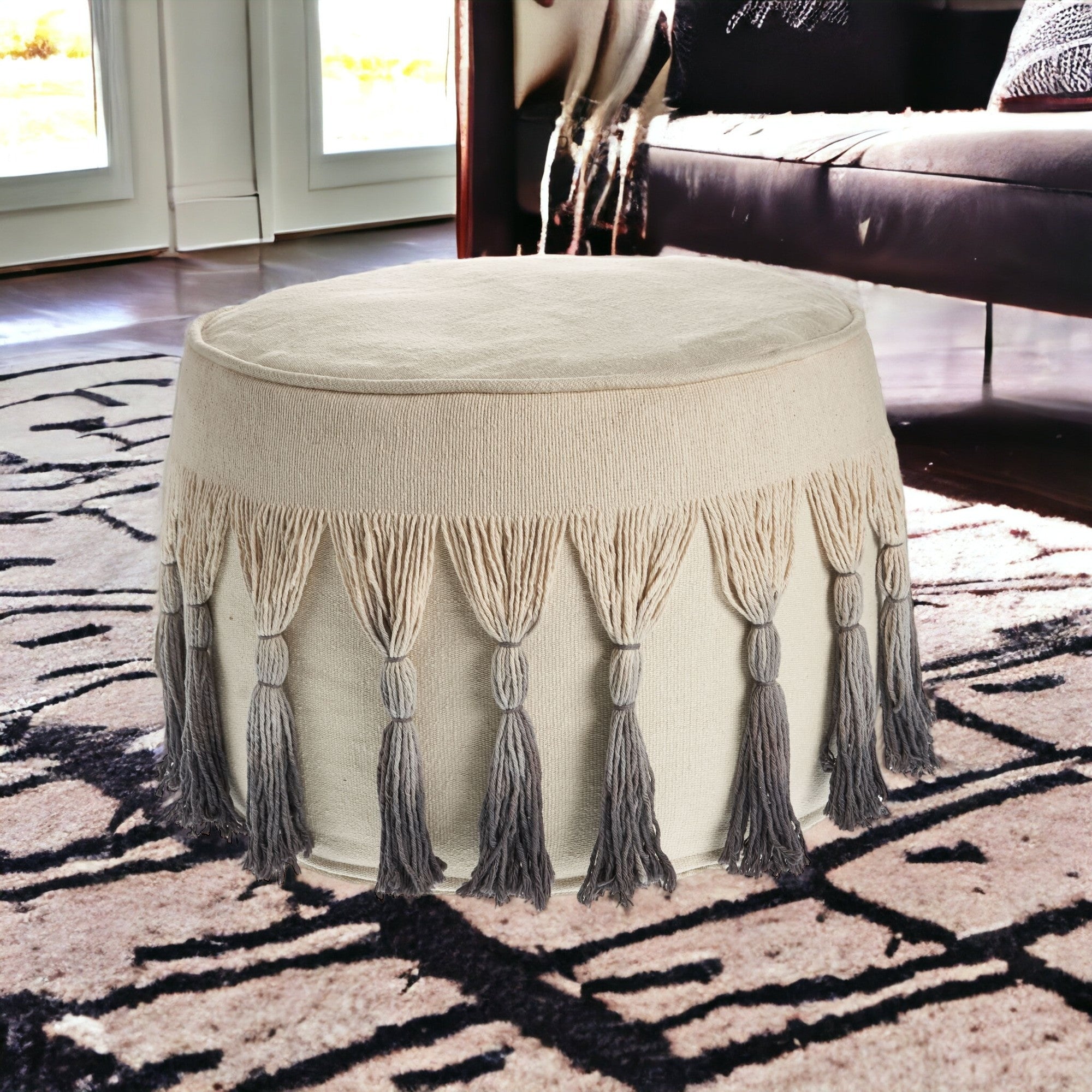 20 Beige 100% Cotton Ottoman