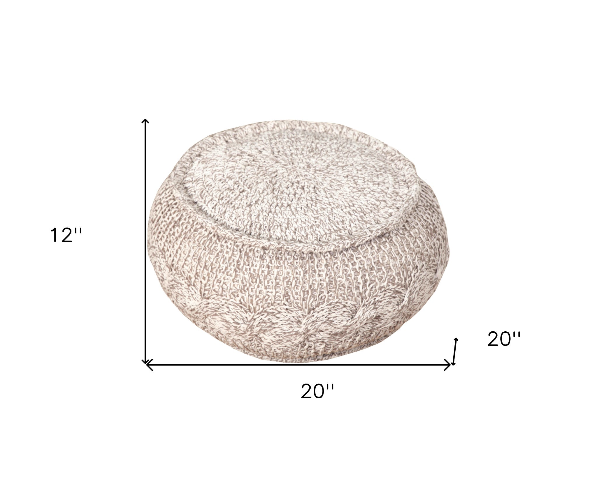 20 Beige 100% Cotton Ottoman