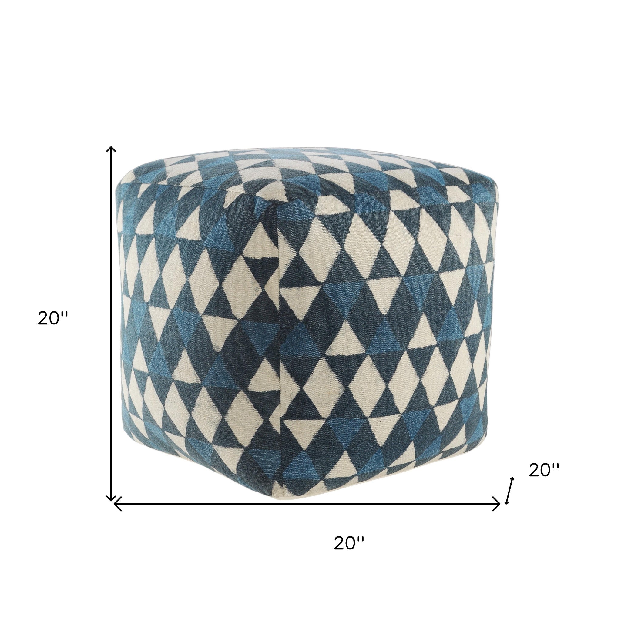 20 Blue 100% Cotton Ottoman