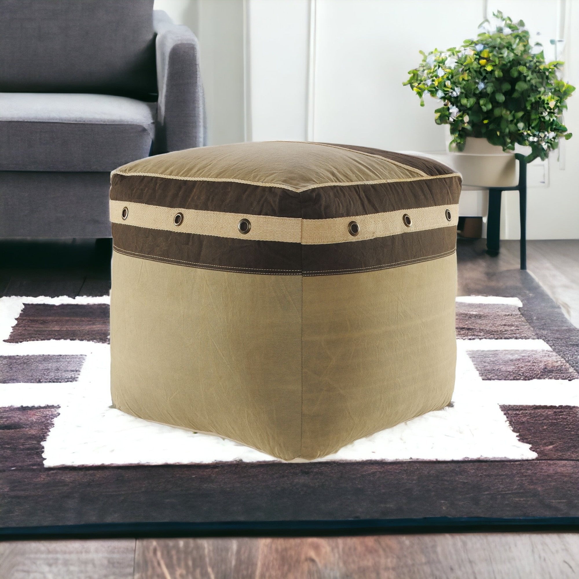 20 Brown 100% Cotton Ottoman