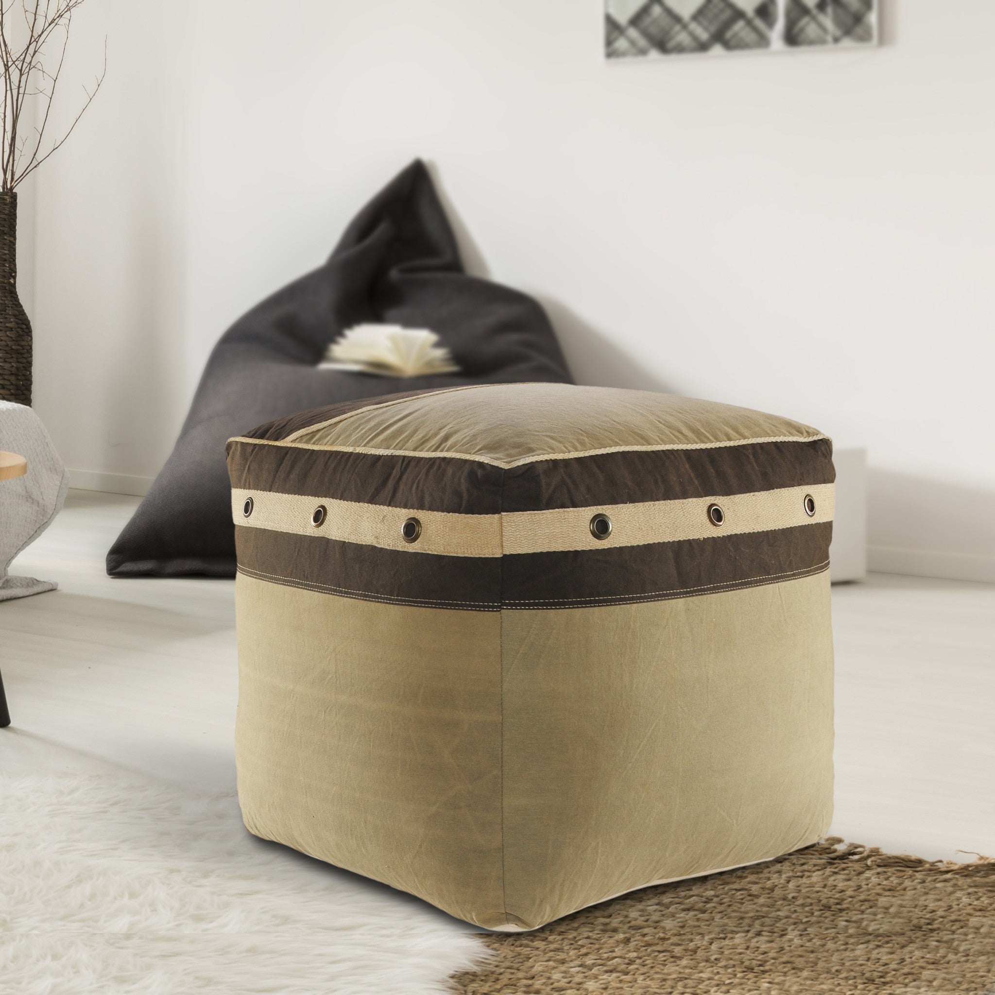 20 Brown 100% Cotton Ottoman