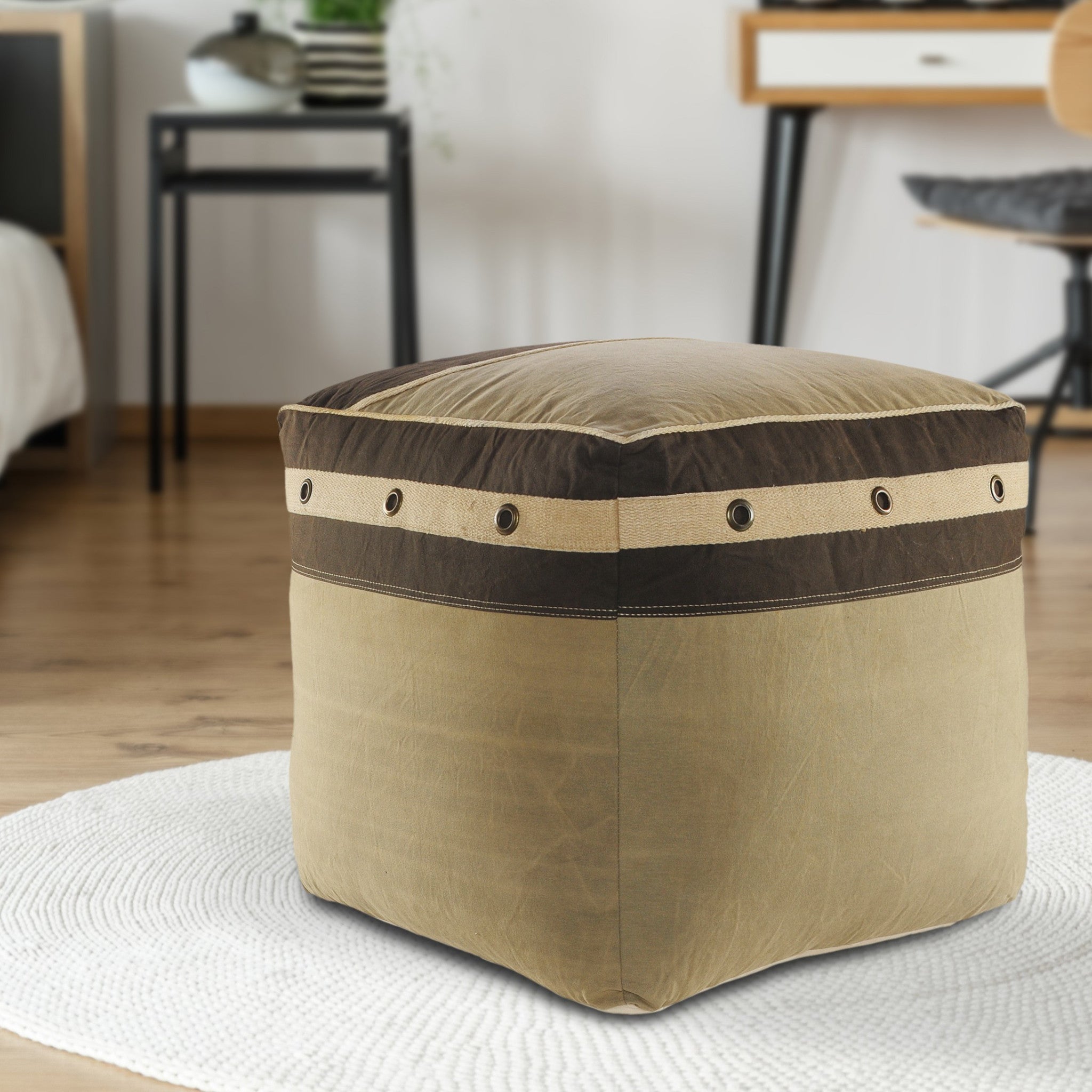 20 Brown 100% Cotton Ottoman