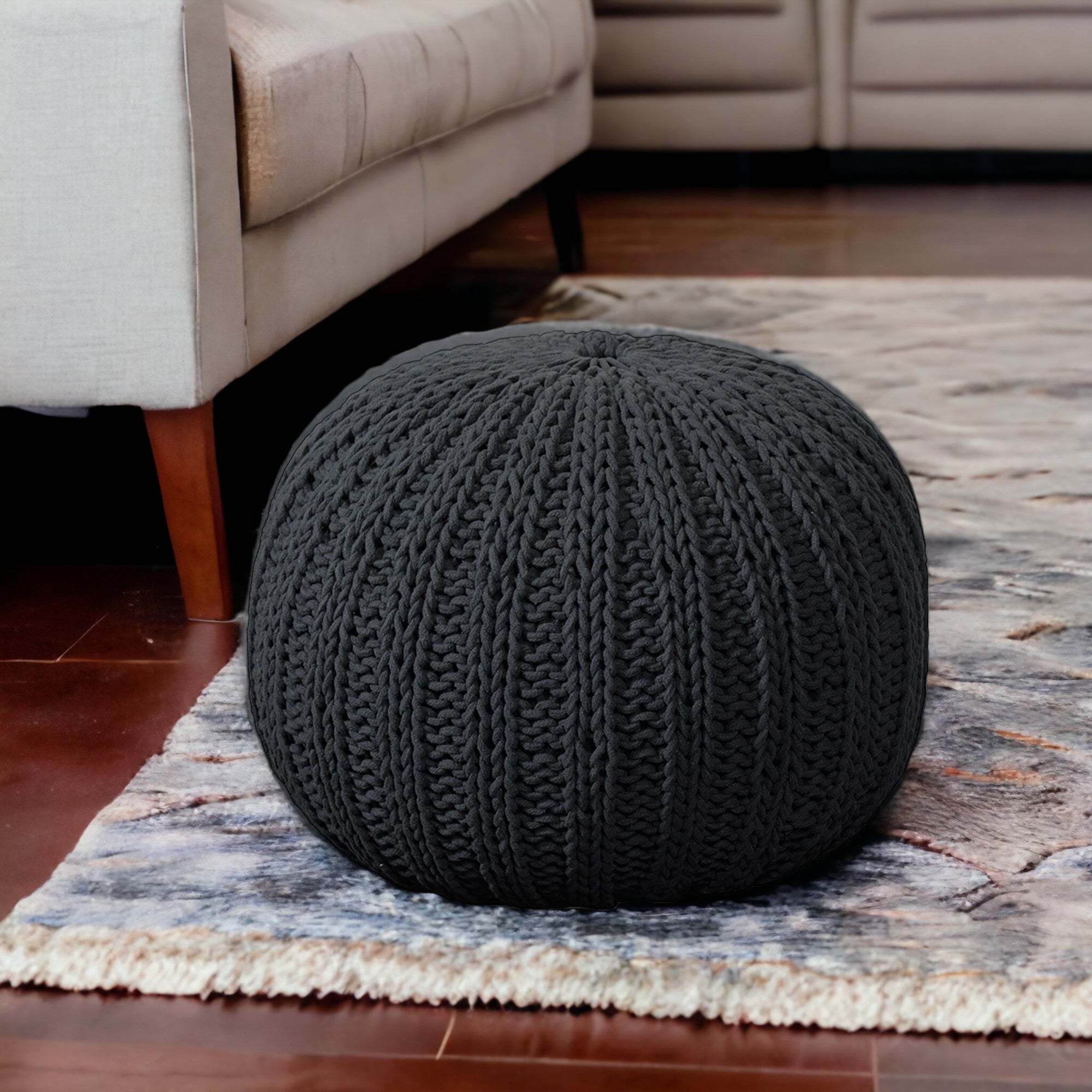 20 Gray 100% Cotton Ottoman