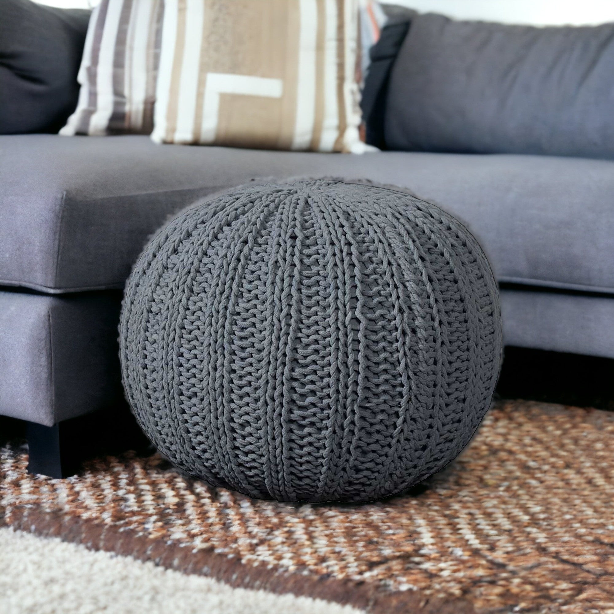 20 Gray 100% Cotton Ottoman