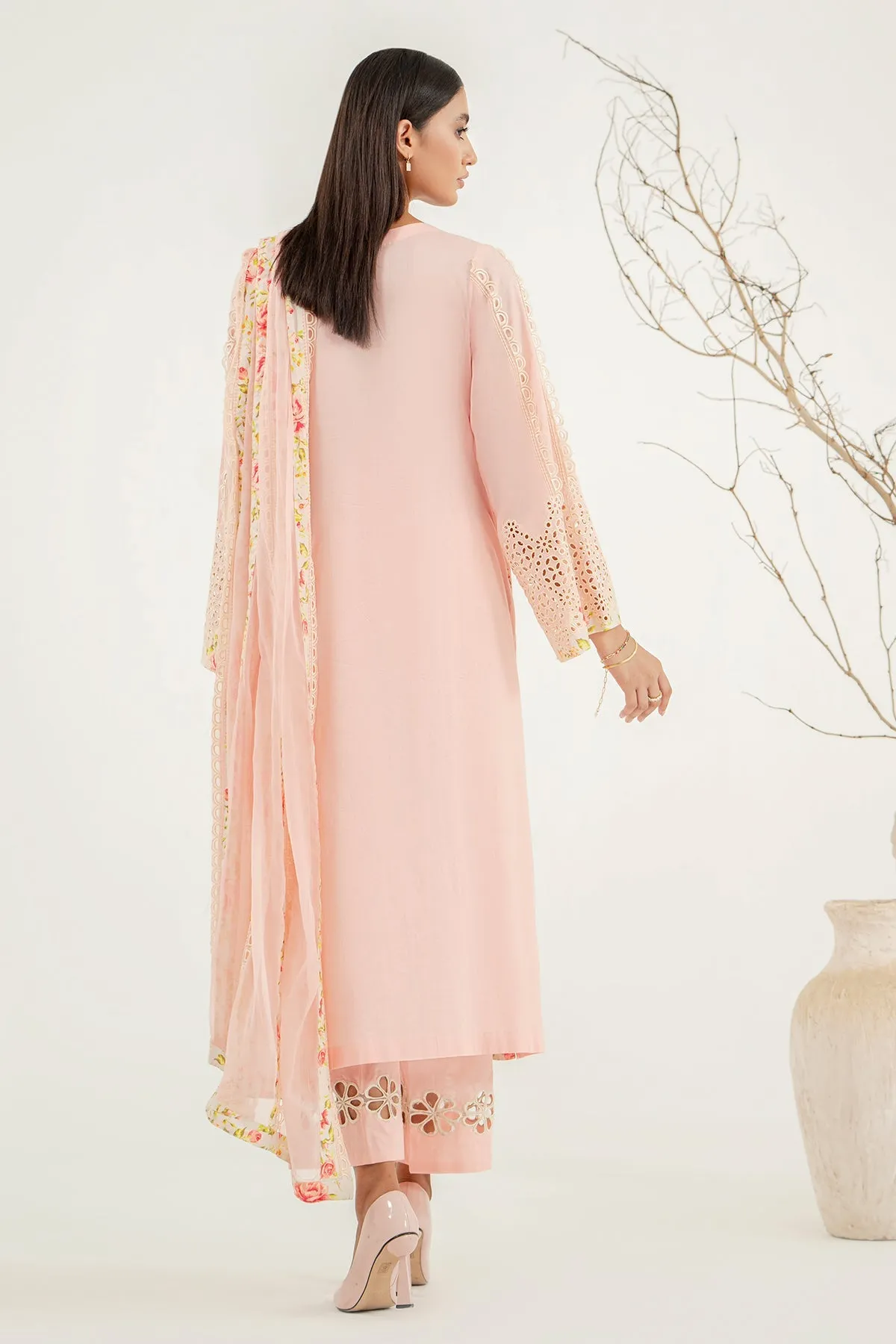 3-Pc Charizma Unstitched Embroidered Lawn With Printed Chiffon Dupatta RM3-11