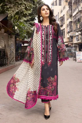 3-Pc Charizma Unstitched Printed Lawn With Embroidered Dupatta CPE23-05